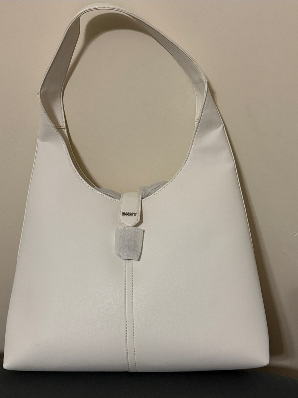 DKNY White Leather Shoulder Hobo